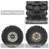 1.9" Beadlock Wheels and Tires for 1/10 RC Crawler TRX4 Axail SCX10 SCX10 III 90046 D90,1.9 RC Wheels 1.9 Beadlock Tires RC Rims,4 Packs (Titanium) view 3