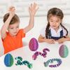 4PCS 3D Printed Animal Egg Set,Crystal Animals Egg Fidget Toy with Salamander Inside Easter Halloween for Kids (Salamander Multicolor+Rainbow) (Salamander Multicolor+Rainbow) view 3