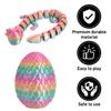 4PCS 3D Printed Animal Egg Set,Crystal Animals Egg Fidget Toy with Salamander Inside Easter Halloween for Kids (Salamander Multicolor+Rainbow) (Salamander Multicolor+Rainbow) view 4