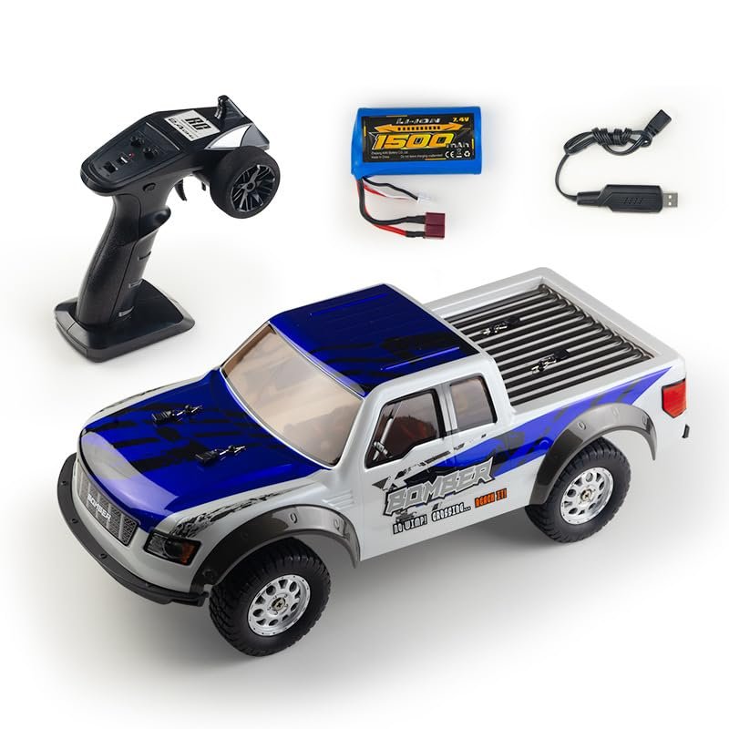 rcxperts RC Crawler, 1/12 Scale 2.4G 4WD RC Truck 4x4 All Terrain Electric Off-Road Remote Control Truck with Metal Differential 390 Motor 28km/h, Hobby RC Car Toys Gifts for Adults - Blue