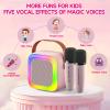 SECULEAD Mini Karaoke Machine for Kids Teen Adults, Kids Karaoke Machine with 2 Wireless Microphones and LED Lights Toys for Party, Home, Gifts for 4 5 6 7 8 9 10 11 12+ Years Girls Boys(Pink) view 2