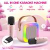 SECULEAD Mini Karaoke Machine for Kids Teen Adults, Kids Karaoke Machine with 2 Wireless Microphones and LED Lights Toys for Party, Home, Gifts for 4 5 6 7 8 9 10 11 12+ Years Girls Boys(Pink) view 3