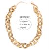 ZYIBPMSJKQCFK Metal Thick Necklace Minimalist Collarbone Chain,silvery,45+7cm view 3