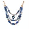 ZYIBPMSJKQCFK Bohemian Blue Multi Layered Clavicle Chain Necklace For Women,blue,35+7cm view 1