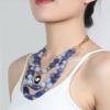 ZYIBPMSJKQCFK Bohemian Blue Multi Layered Clavicle Chain Necklace For Women,blue,35+7cm view 2