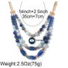 ZYIBPMSJKQCFK Bohemian Blue Multi Layered Clavicle Chain Necklace For Women,blue,35+7cm view 3