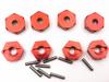 8pcs/Set Aluminum 12mm Wheel Hex Hubs Drive Adapter 5mm Thickness with 2x10mm pins for Redcat Axial HSP WLtoys Himoto Truck Model Car Upgrade Parts(Red) view 3