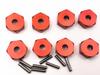 8pcs/Set Aluminum 12mm Wheel Hex Hubs Drive Adapter 5mm Thickness with 2x10mm pins for Redcat Axial HSP WLtoys Himoto Truck Model Car Upgrade Parts(Red) view 4