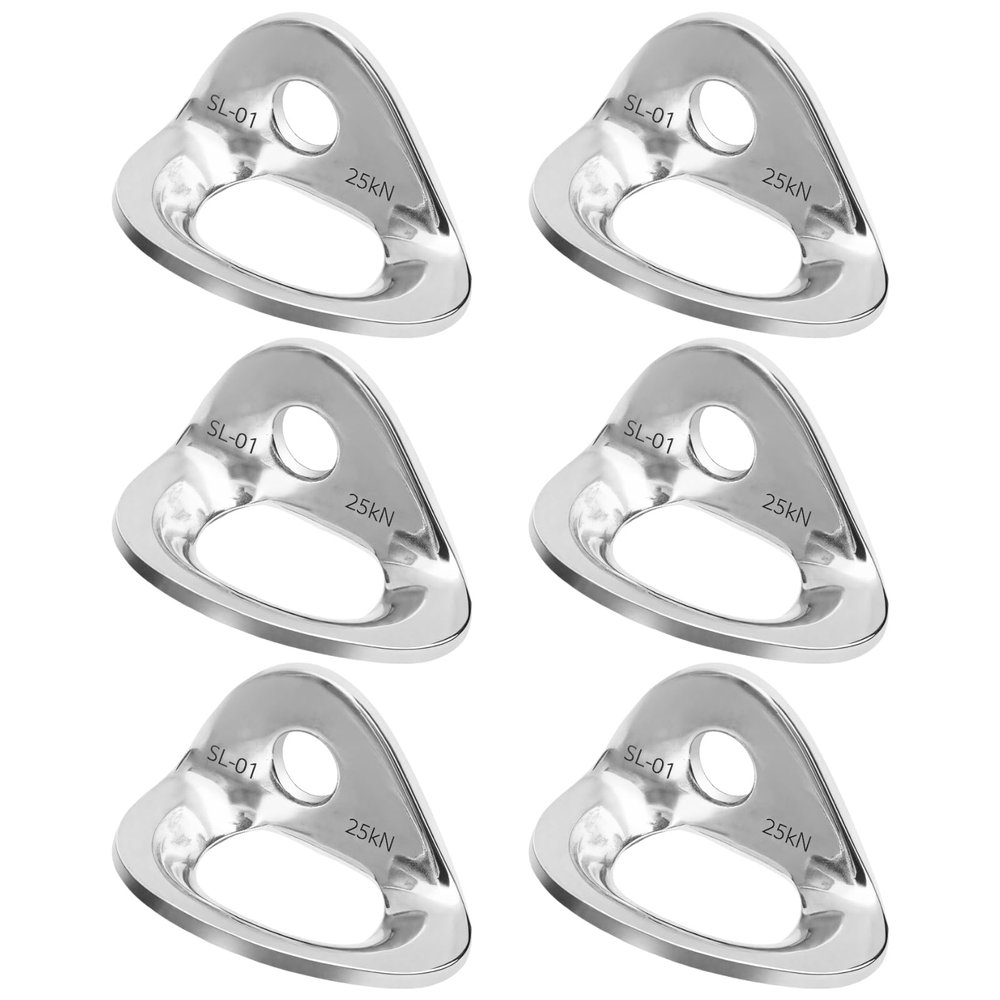 6-Pack Stainless Steel Climbing Hangers, 25Kn Load Capacity, for Mountaineering & Outdoor Climbing
