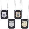 ORIGACH 4 Pcs Police Pretend Role Play Accessories Set - 2 Styles, Gold & Silver Cop Badges for Dress Up Halloween Costumes Accessories Gifts Treats Party Favors Supplies view 1