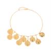 ZYIBPMSJKQCFK Vintage Round Water Droplet Pendant Collarbone Chain,golden 1,39+6.5cm view 3