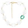 ZYIBPMSJKQCFK Bohemian Irregular Glass Necklace,white,40+7cm view 1