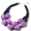 Bohemian Multi-Layer Resin Vintage Necklace,Purple,43+8CM view 1