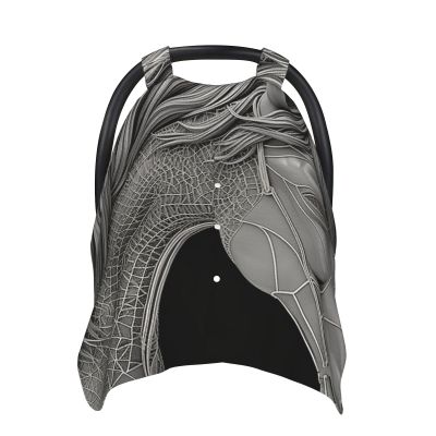 3D View Horse Baby Car Seat Canopy Cover, Multi Use Breathable Nursing Breastfeeding Covers for Mom Soft Stroller Sun Shade Newborn Shower Gift