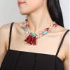 ZYIBPMSJKQCFK Retro Multi-Layer Irregular Bead Simple Necklace For Women,white,44+7cm view 2