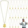 24 Pcs Gold Dollar Sign Necklace with Dollar Sign Fake Money Chain Necklace for Hip Hop Men Women 80s 90s Hip Hop Accessory Halloween Christmas Party Dress Up view 2