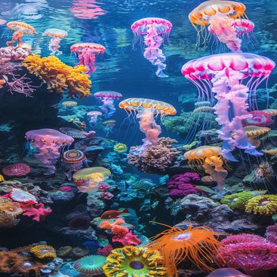 1000 Piece Puzzles for Adults,Colorful Jellyfish Jigsaw Puzzle,Dreamy Ocean Puzzles 1000 Pieces,Creative Games Difficult Underwater World Puzzle Home Decor Toy for Adults 2030 inch