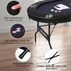 REAHOISY 72" Foldable Poker Table, 8 Player Folding Poker Tables with Casino Grade Felt, Padded Rails & Cup Holders, Portable Poker Table for Texas Holdem view 3