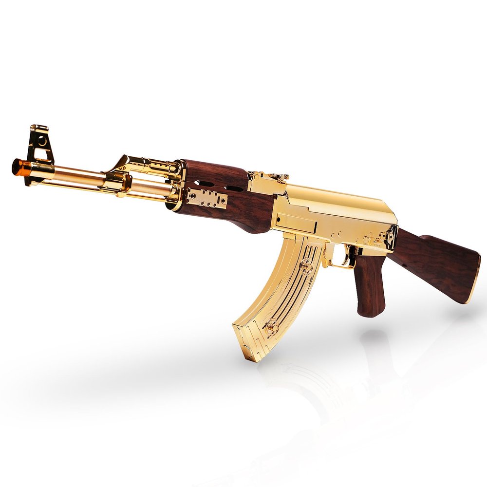 QicoociQ Modified Automatic Electric Gel Ball Blaster Golden Color Extended 65.6+ Foot Range, 7.4V Powerful