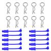 10Pcs RC Body Clips W/Pull Tabs R Pins Universal Shell Replacement Parts for 1/7 1/8 TRAXXAS ARRMA Axial Losi Redcat HPI Exceed Rc Car Crawler Truck Buggy Drone (Blue) view 2