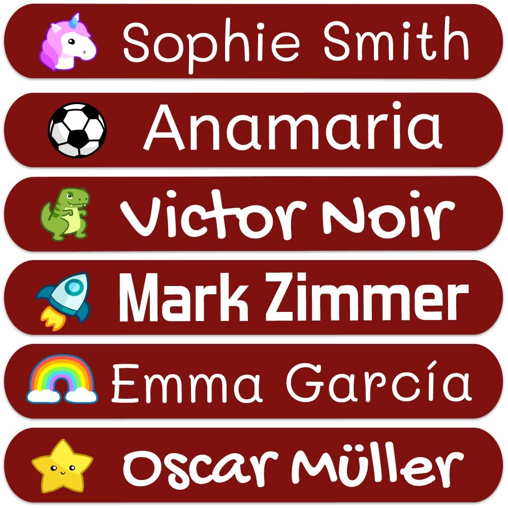 150 Personalized Name Stickers for Children. Adhesive Labels for School, Kindergarten, Books, Toys, and Tupperware. Waterproof Labels Measuring 2.3 x 0.4 in
