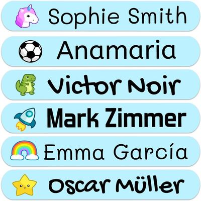 500 Personalized Name Stickers for Children. Adhesive Labels for School, Kindergarten, Books, Toys, and Tupperware. Waterproof Labels Measuring 2.3 x 0.4 in