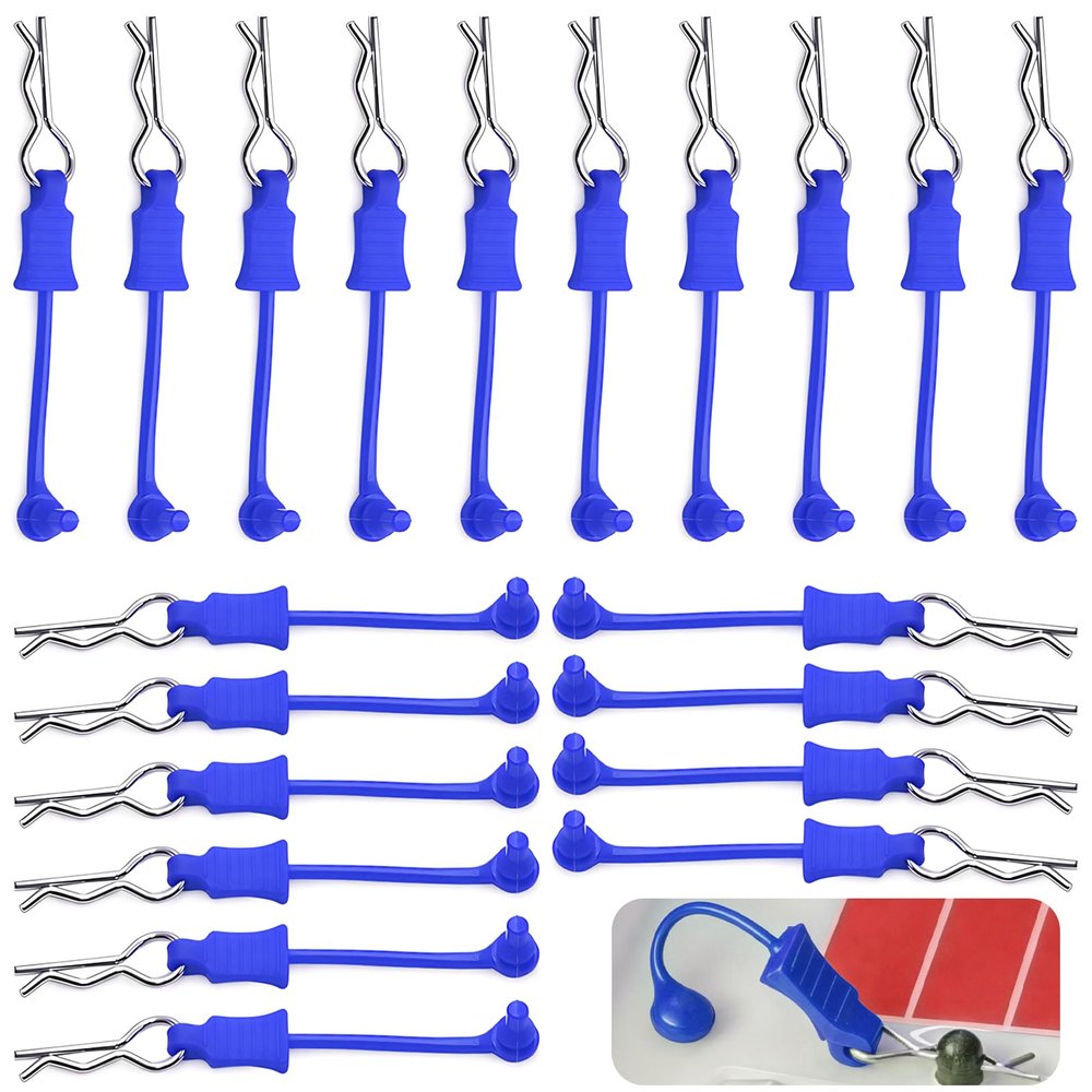 20Pcs RC Body Clips W/Pull Tabs R Pins Universal Shell Replacement Parts for 1/7 1/8 TRAXXAS ARRMA Axial Losi Redcat HPI Exceed Rc Car Crawler Truck Buggy Drone (Blue)