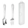 SEELLODGE Silverware Flatware Cutlery Set, 2/8/12/16/20/24 Piece 304 Stainless Steel Spoons & Forks Set, Flat-head Soup Spoons, Creative Cartoon Tableware(Blue,12 Piece set for 6) view 1