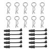 10Pcs RC Body Clips W/Pull Tabs R Pins Universal Shell Replacement Parts for 1/7 1/8 TRAXXAS ARRMA Axial Losi Redcat HPI Exceed Rc Car Crawler Truck Buggy Drone (Black) view 3