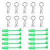 10Pcs RC Body Clips W/Pull Tabs R Pins Universal Shell Replacement Parts for 1/7 1/8 TRAXXAS ARRMA Axial Losi Redcat HPI Exceed Rc Car Crawler Truck Buggy Drone (Green) view 2