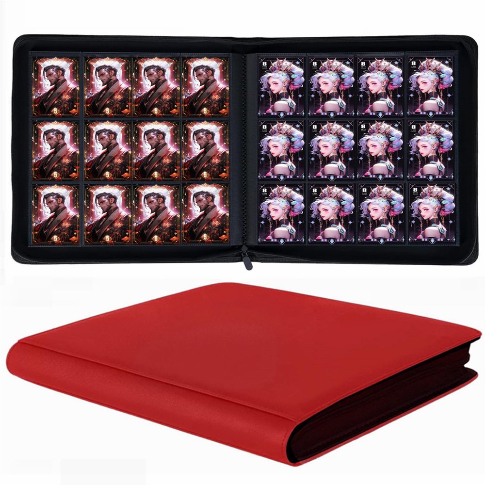 12 Pocket Trading Card Binder, 720 Pockets Ringless PU Cover Card Collection Binder, Double Sided Card Binder Collector Album, Card Folder for MTG, TCG, Sports Cards, Game Cards