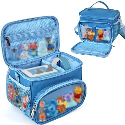 Kowenlic Carrying Case Compatible with Little Tikes Story Dream Machine Starter, Carry Bag Compatible with Toniebox Starter Set, Storage Case for Tonie Figures, for Storybook-blue (Bag Only)