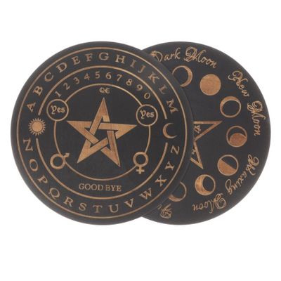 Alasum 2pcs Wooden Divination Board Star Pendulum Answer Boards for Home Compact Wiccan Altar Accessory Wooden Material for Mystical Atmosphere