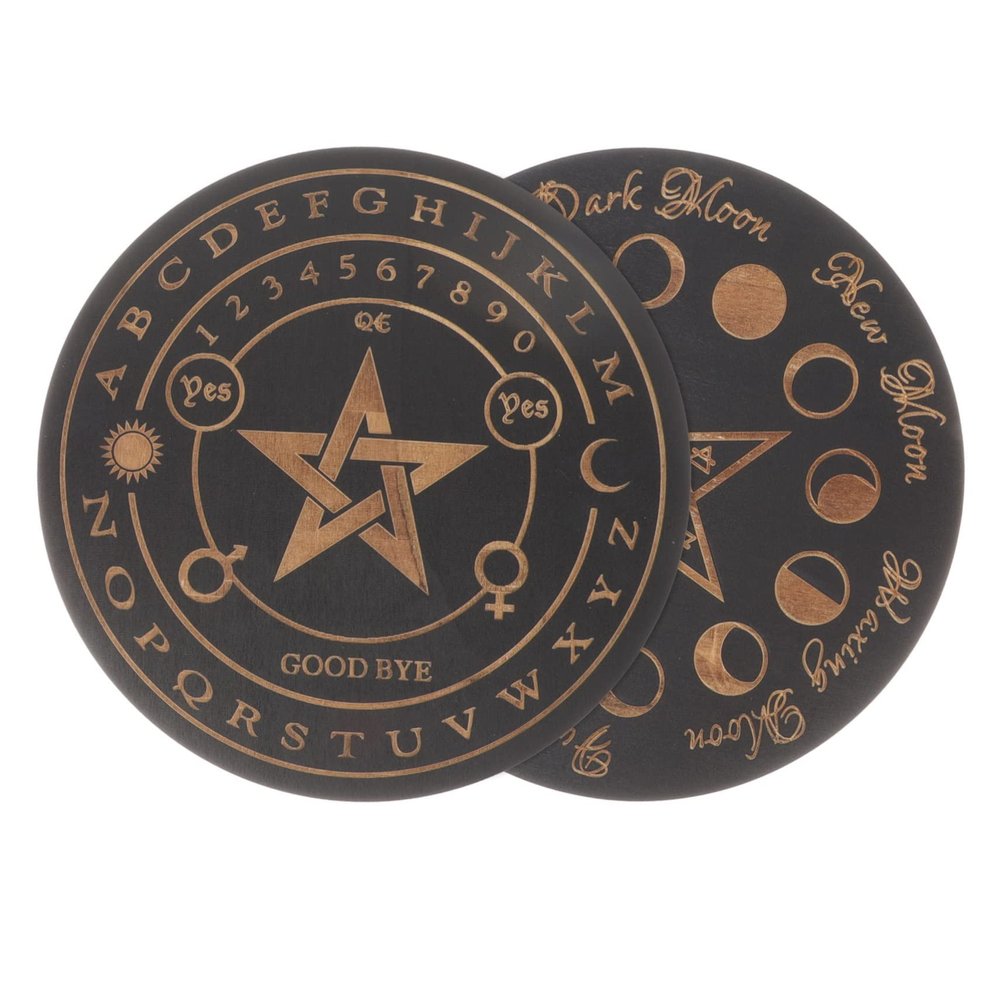 Alasum 2pcs Wooden Divination Board Star Pendulum Answer Boards for Home Compact Wiccan Altar Accessory Wooden Material for Mystical Atmosphere