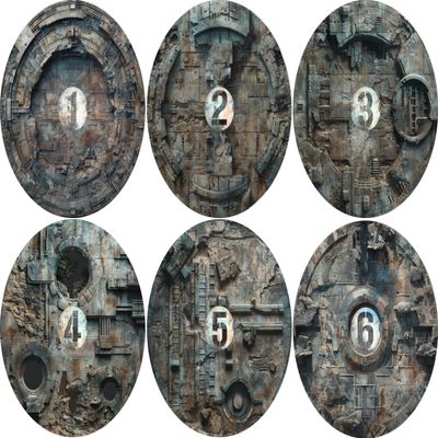 40K Neoprene Objective Marker Set - Chapter Approved 2025 - 7.57" (Complex)