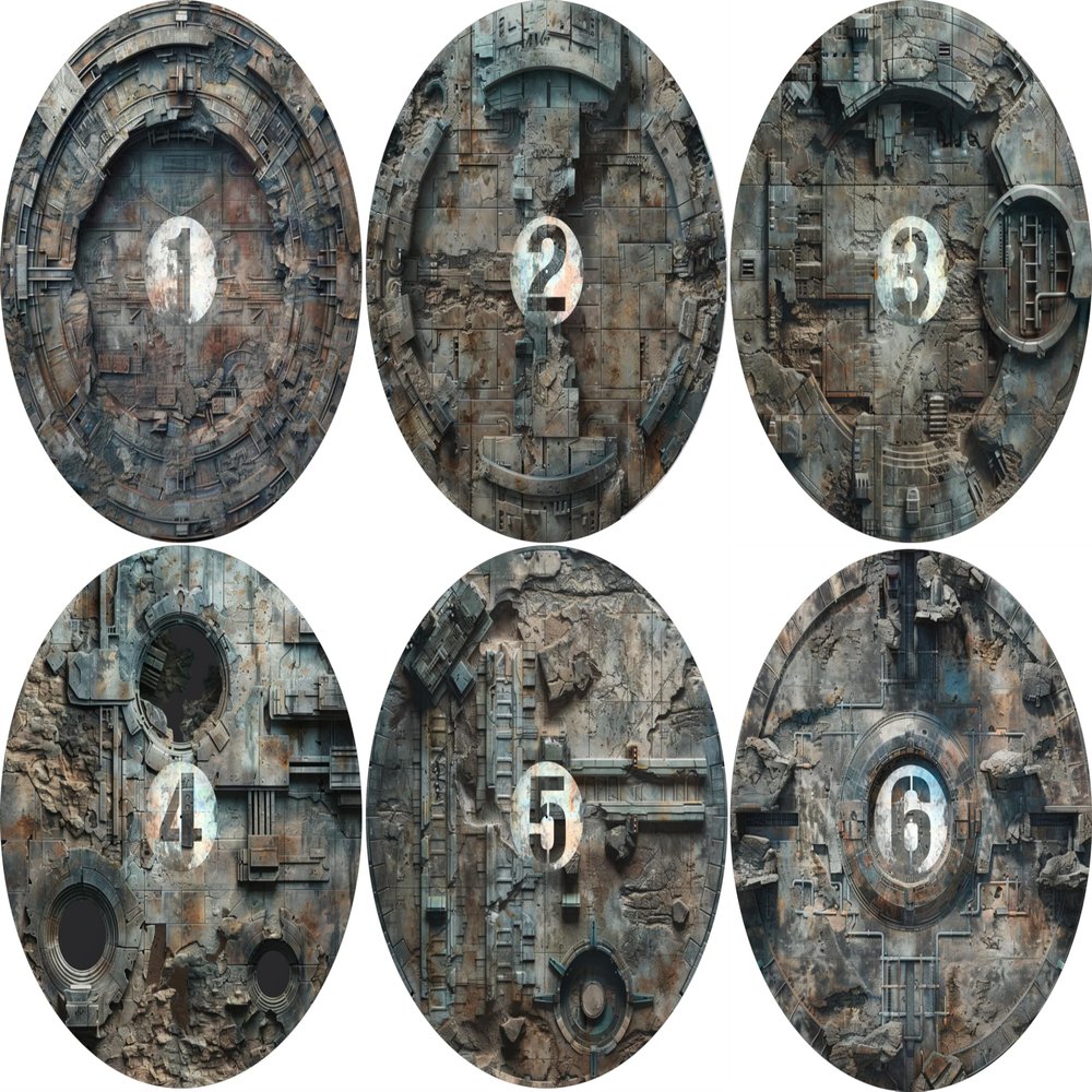 40K Neoprene Objective Marker Set - Chapter Approved 2025 - 7.57" (Complex)