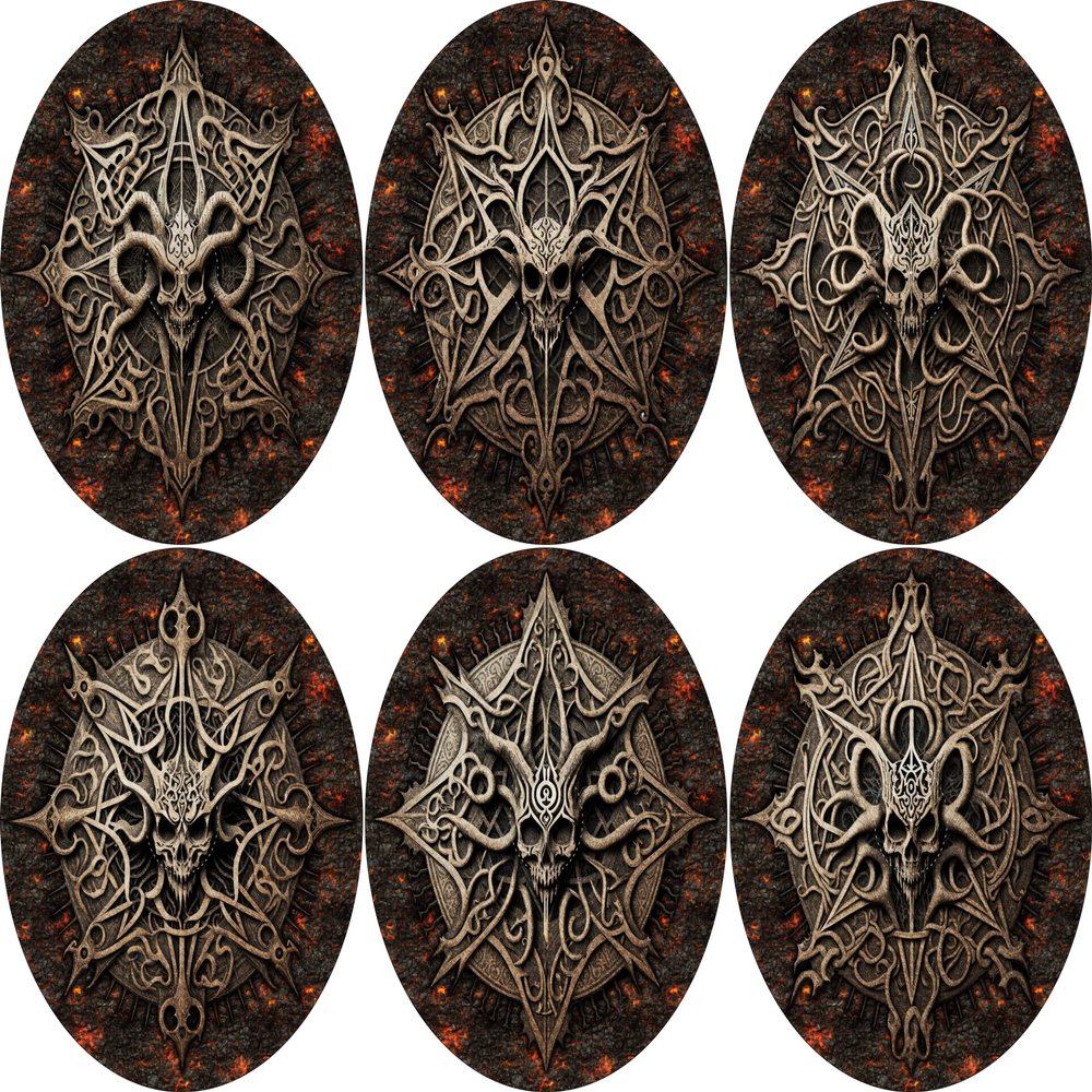 40K Neoprene Objective Marker Set - Chapter Approved 2025 - 7.57" (Demonic Seal)