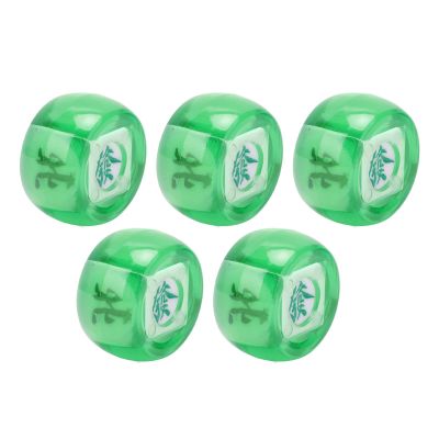 RiToEasysports Mahjong Wind Direction Cube, Small Portable 5pcs Transparent Green Ball Cube for Players and Casual Drinking Games