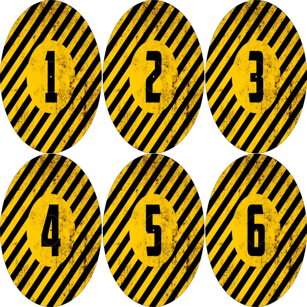 40K Neoprene Objective Marker Set - Chapter Approved 2025 - 7.57" (Hazard Zone)