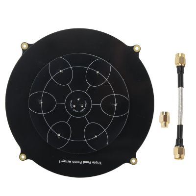 5.8GHz FPV Triple Feed Patch Antenna Directional Circularly Polarized High Gain SMA Connector for RC Drone Fixed Wing FPV Black 150mm