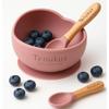 Baby Feeding Bowl with Spoon  Silicone Suction Set for Toddlers  Dusty Pink by Tenukus | BPA-Free & Easy Clean view 1