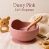 Baby Feeding Bowl with Spoon  Silicone Suction Set for Toddlers  Dusty Pink by Tenukus | BPA-Free & Easy Clean view 3