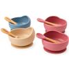 Baby Feeding Bowl with Spoon  Silicone Suction Set for Toddlers  Dusty Pink by Tenukus | BPA-Free & Easy Clean view 4