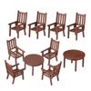 2 Sets Miniature Dollhouse Table and Chair Set Sturdy Plastic Furniture for Fairy Garden Decoration Kitchen Furniture Model for Micro Landscape and DIY Projects view 1