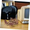 2 Sets Miniature Dollhouse Table and Chair Set Sturdy Plastic Furniture for Fairy Garden Decoration Kitchen Furniture Model for Micro Landscape and DIY Projects view 4