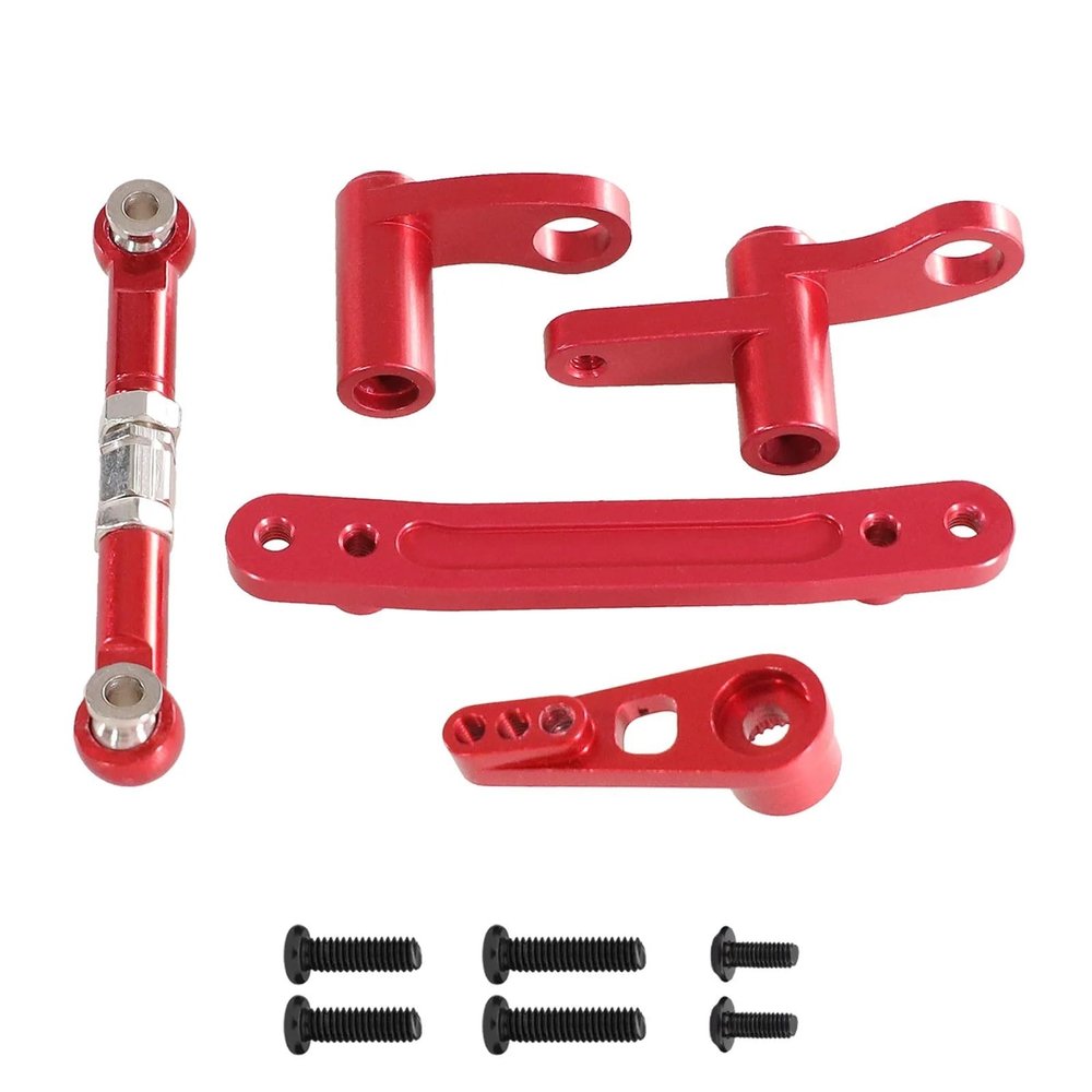 RC Spare Part for SCY 1/16 16101 16102 16103 16104 16106 16201 for JJRC C8805 Q130A Q130B Q141 RC Car Upgraded Parts Steering Components Steering Rod(Red)