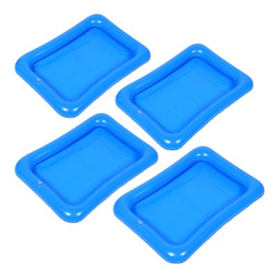 4pcs Inflatable Pool Floating Buffet Tray Game Holder for Outdoor Parties Summer Activities and Group Play Portable Inflatable Design