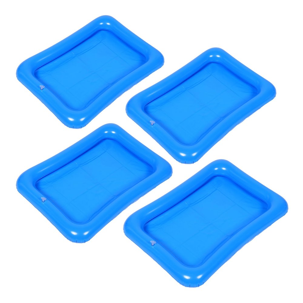 4pcs Inflatable Pool Floating Buffet Tray Game Holder for Outdoor Parties Summer Activities and Group Play Portable Inflatable Design