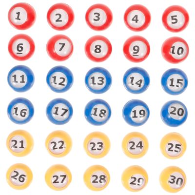 Hohopeti 30pcs Colorful Bingo Balls for Party Games Replacement Raffle Balls Numbered Game for Home Activities and Lottery Drawings