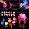Mikulala 48 Pack Light up Rings Party Favors for Kids, Glow in The Dark Party Supplies, Goodie Bag Stuffers Classroom Prizes, Carnival Concert Valentines Gifts Rave Accessories view 3